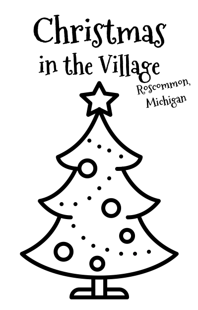 Christmas in the Village coloring page